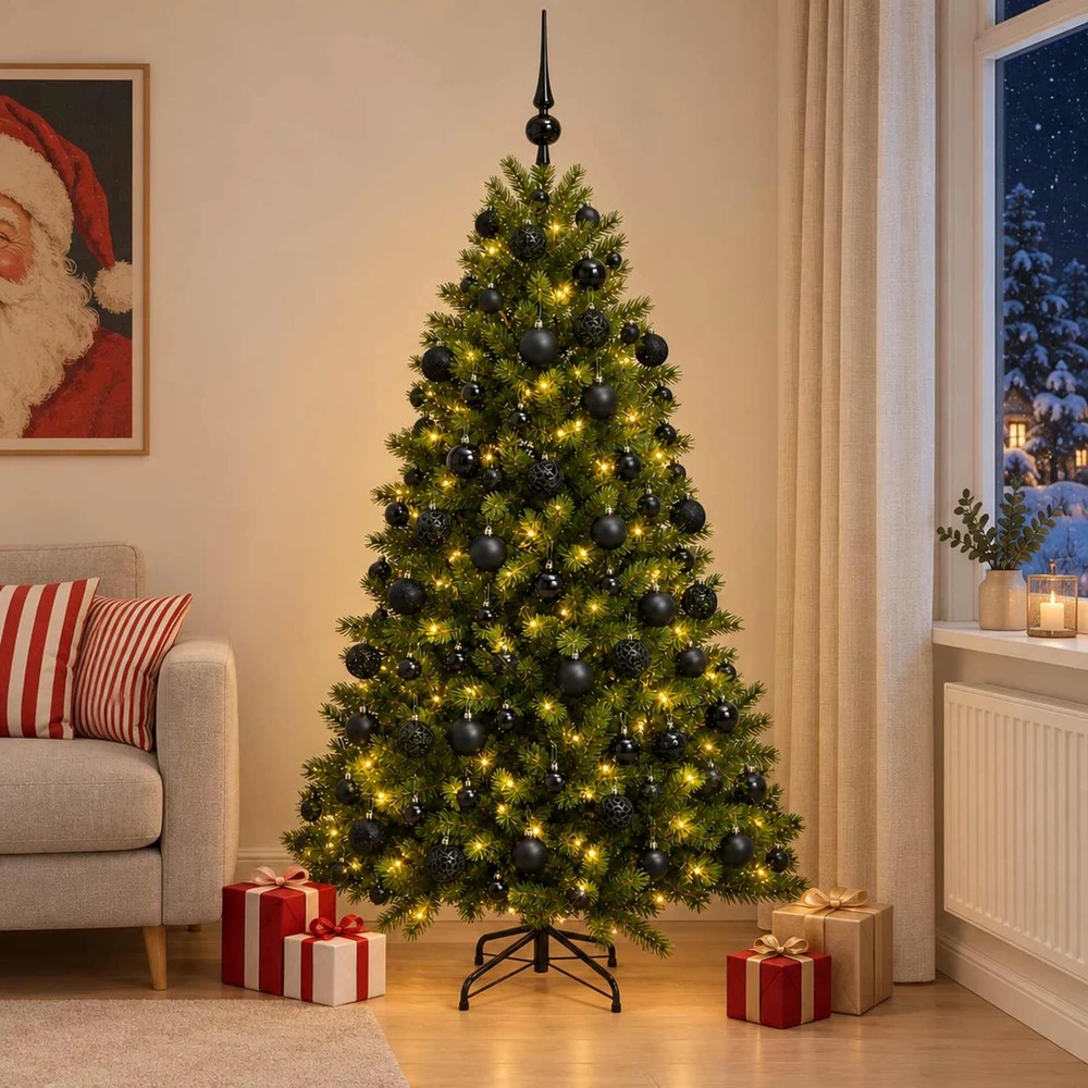 Dirbtinė Kalėdų eglutė su burbulais 210 cm 300 LED Šilta balta