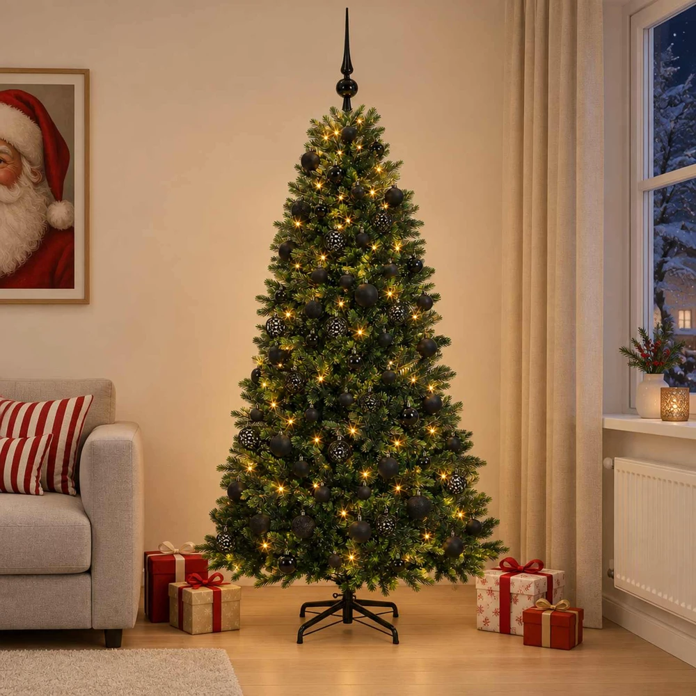 Dirbtinė Kalėdų eglutė su burbulais 210 cm 300 LED Šilta balta