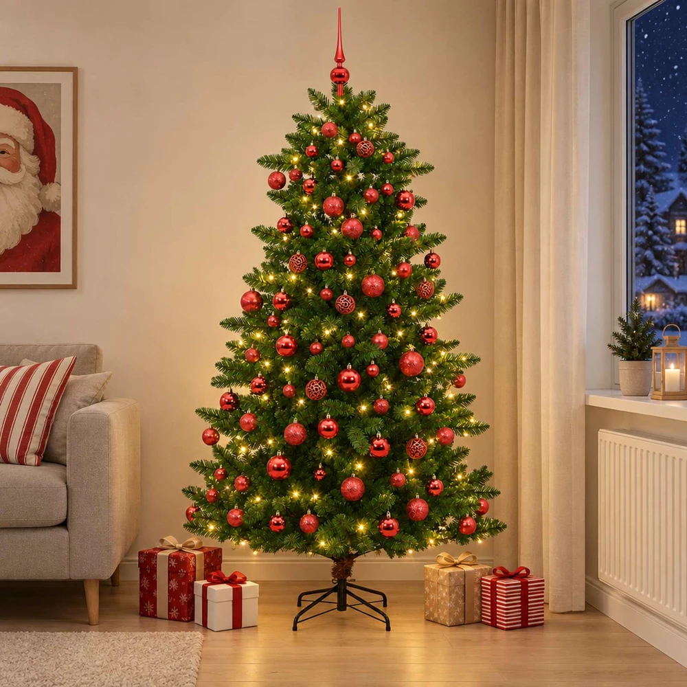 Dirbtinė Kalėdų eglutė su burbulais 210 cm 300 LED Šilta balta