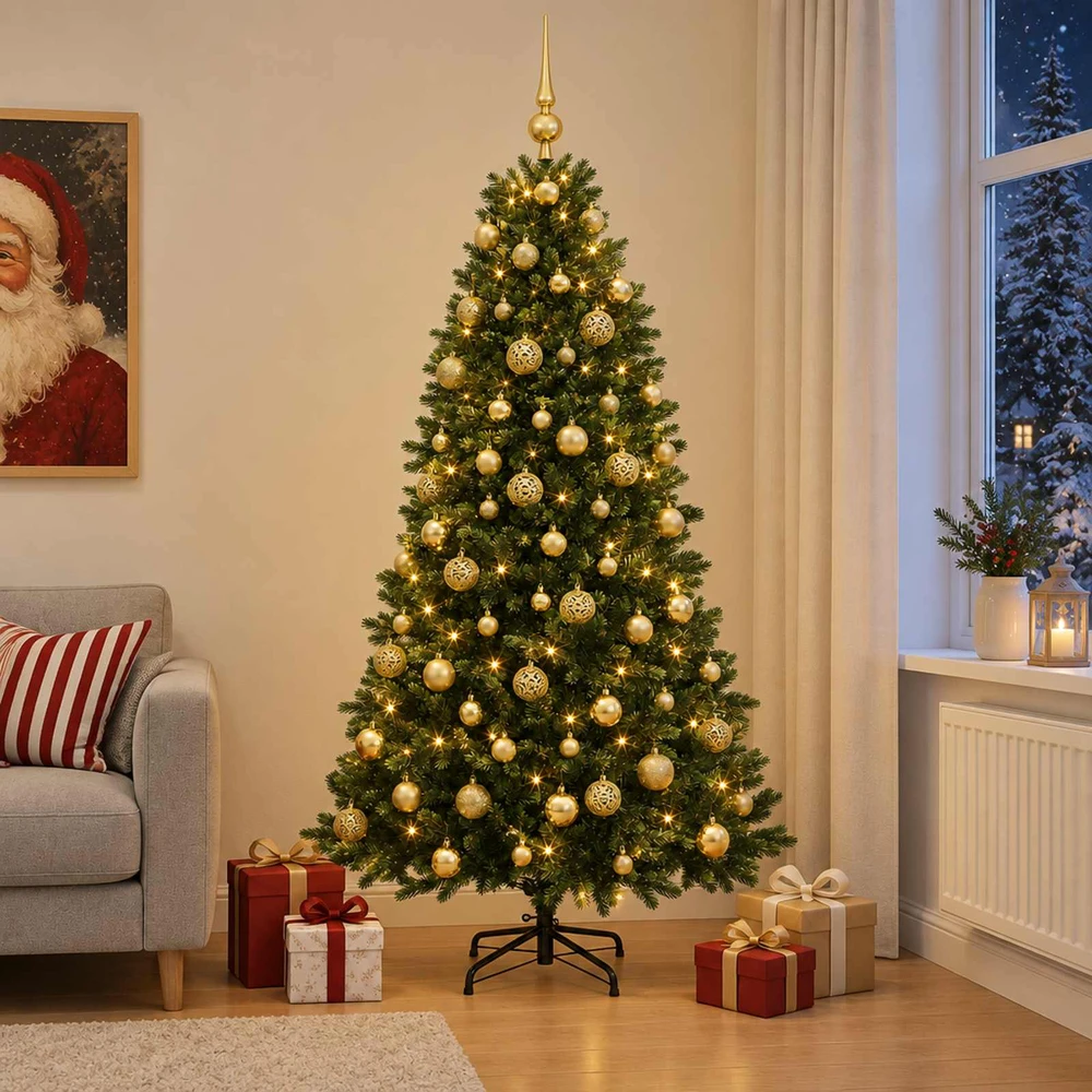 Dirbtinė Kalėdų eglutė su burbulais 210 cm 300 LED Šilta balta