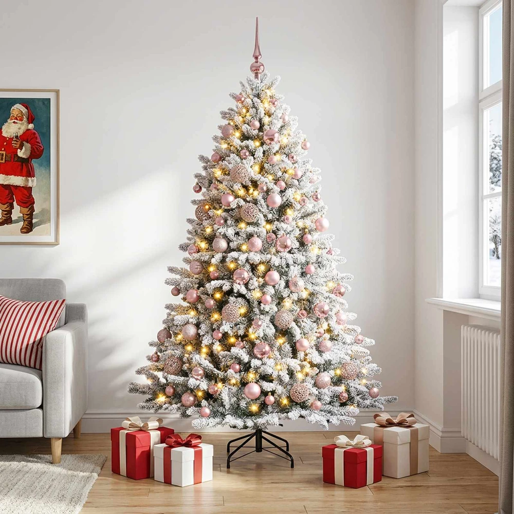 Dirbtinė Kalėdų eglutė su burbulais 210 cm 300 LED Šilta balta