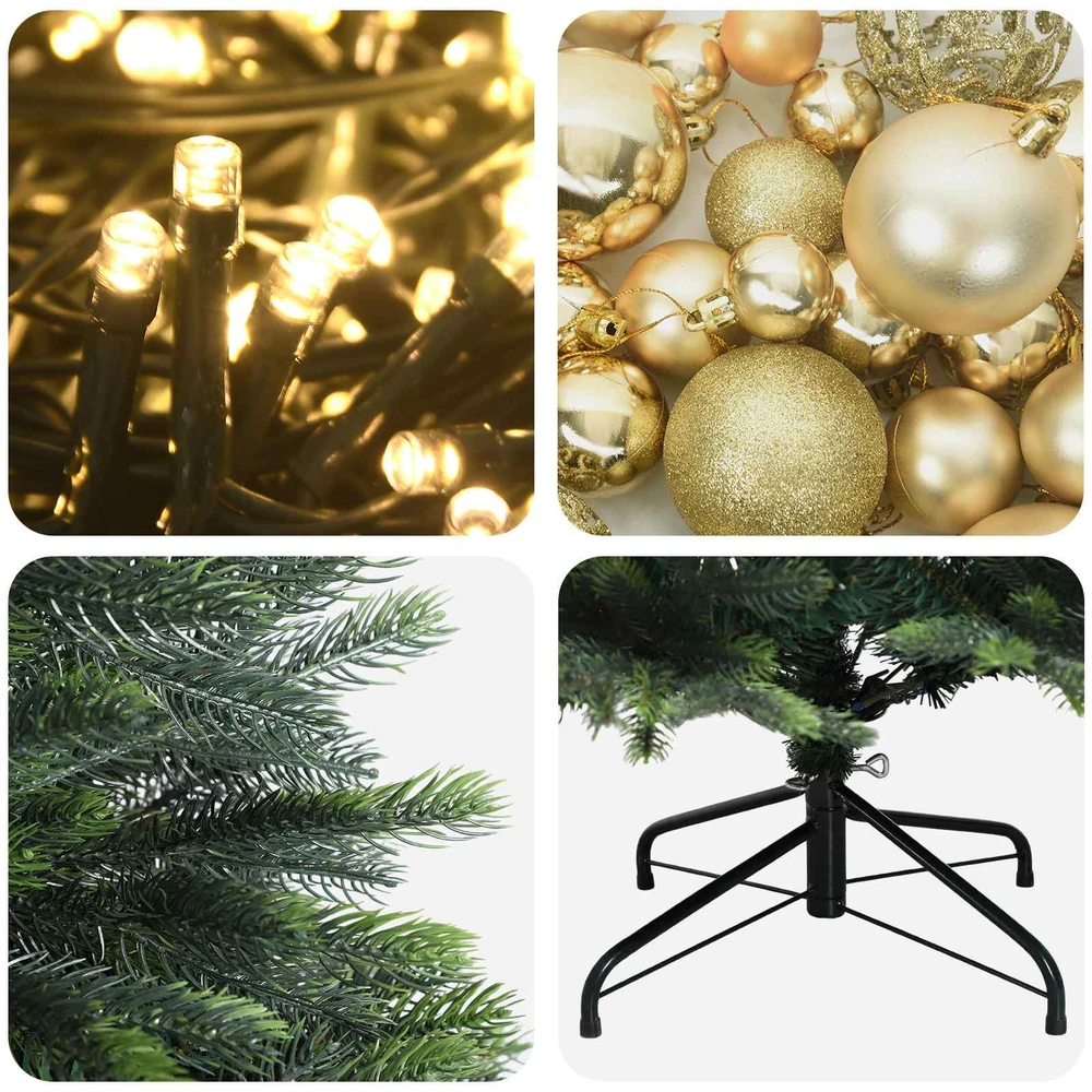 Dirbtinė Kalėdų eglutė su burbulais 210 cm 300 LED Šilta balta