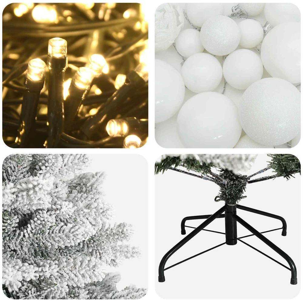 Dirbtinė Kalėdų eglutė su burbulais 210 cm 300 LED Šilta balta