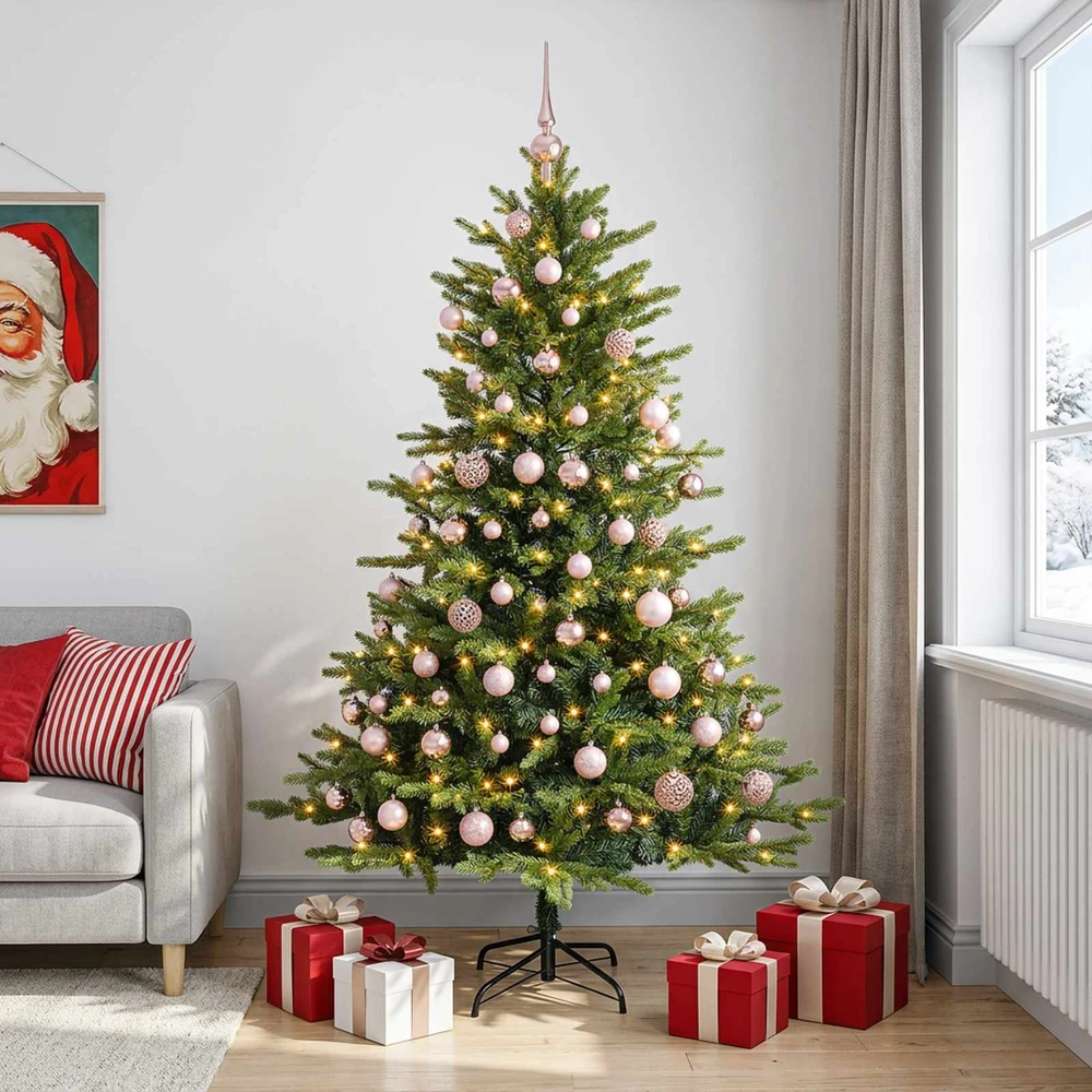 Dirbtinė Kalėdų eglutė su burbulais 210 cm 300 LED Šilta balta