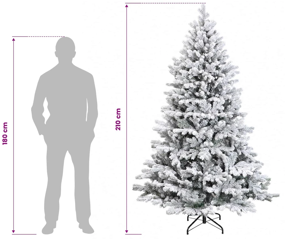 Dirbtinė Kalėdų eglutė su burbulais 210 cm 300 LED Šilta balta
