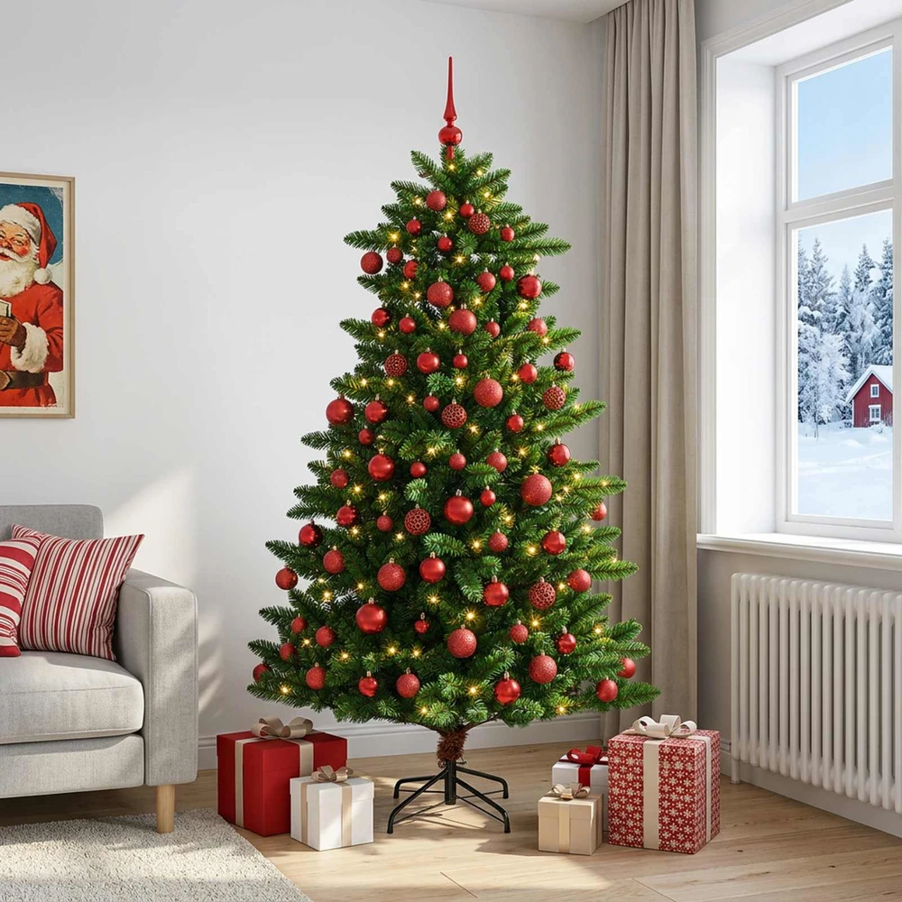 Dirbtinė Kalėdų eglutė su burbulais 210 cm 300 LED Šilta balta
