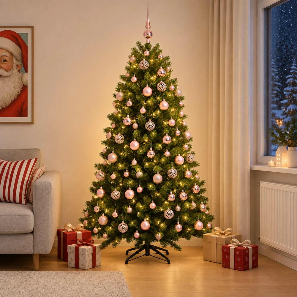 Dirbtinė Kalėdų eglutė su burbulais 210 cm 300 LED Šilta balta