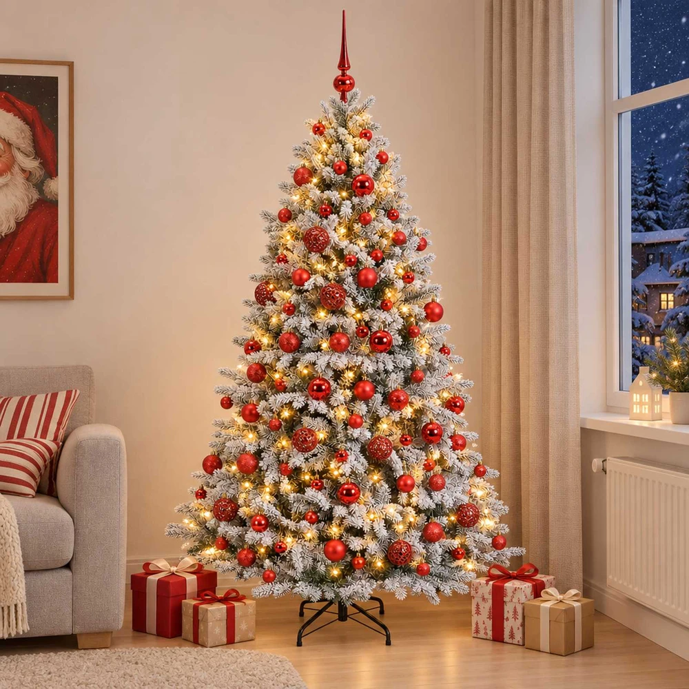 Dirbtinė Kalėdų eglutė su burbulais 210 cm 300 LED Šilta balta