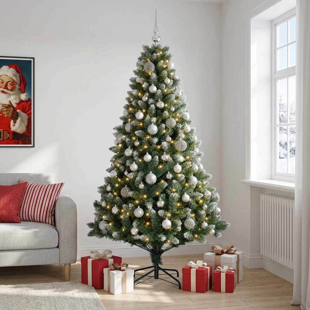 Dirbtinė Kalėdų eglutė su burbulais 210 cm 300 LED Šilta balta