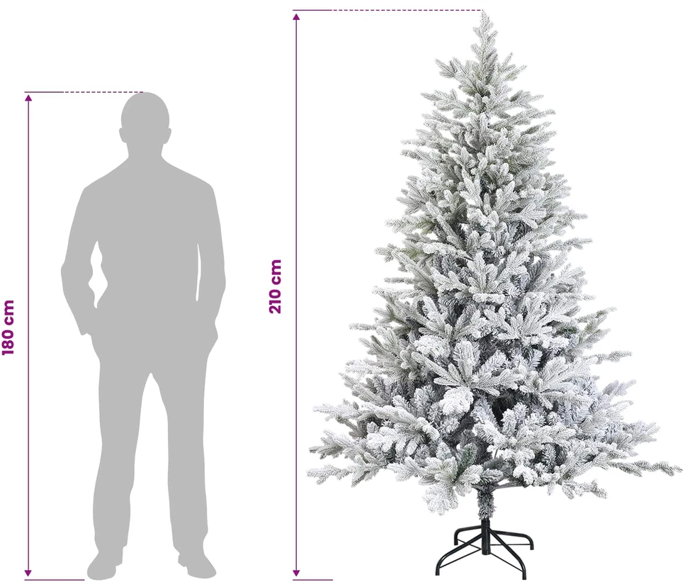 Dirbtinė Kalėdų eglutė su burbulais 210 cm 300 LED Šilta balta