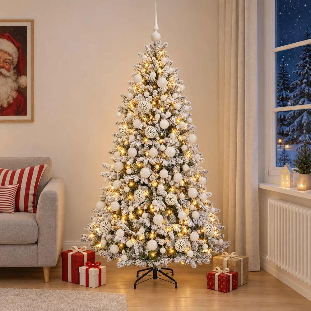 Dirbtinė Kalėdų eglutė su burbulais 210 cm 300 LED Šilta balta