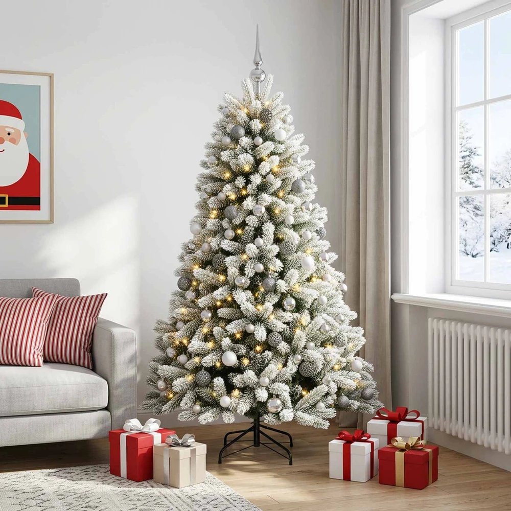 Dirbtinė Kalėdų eglutė su burbulais 240 cm 300 LED Šilta balta