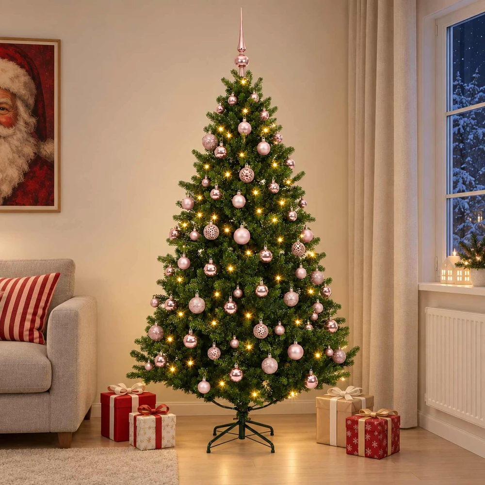Dirbtinė Kalėdų eglutė su burbulais 240 cm 300 LED Šilta balta