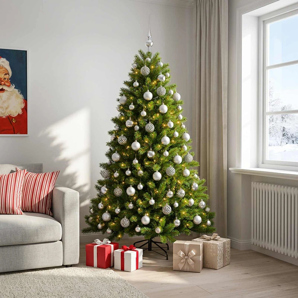 Dirbtinė Kalėdų eglutė su burbulais 240 cm 300 LED Šilta balta