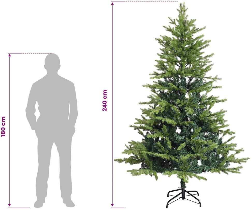 Dirbtinė Kalėdų eglutė su burbulais 240 cm 300 LED Šilta balta