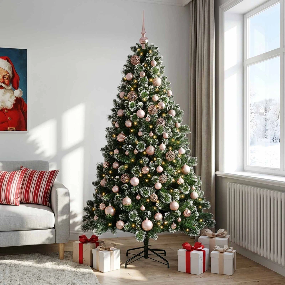 Dirbtinė Kalėdų eglutė su burbulais 240 cm 300 LED Šilta balta