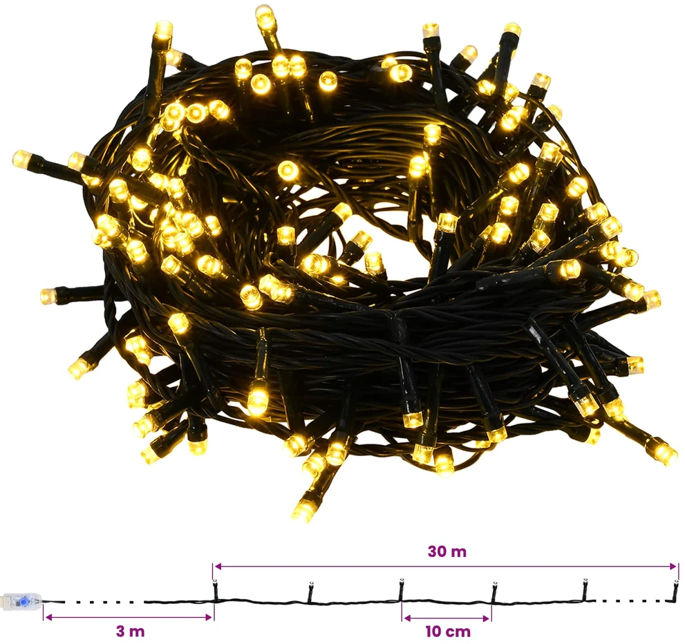 Dirbtinė Kalėdų eglutė su burbulais 240 cm 300 LED Šilta balta