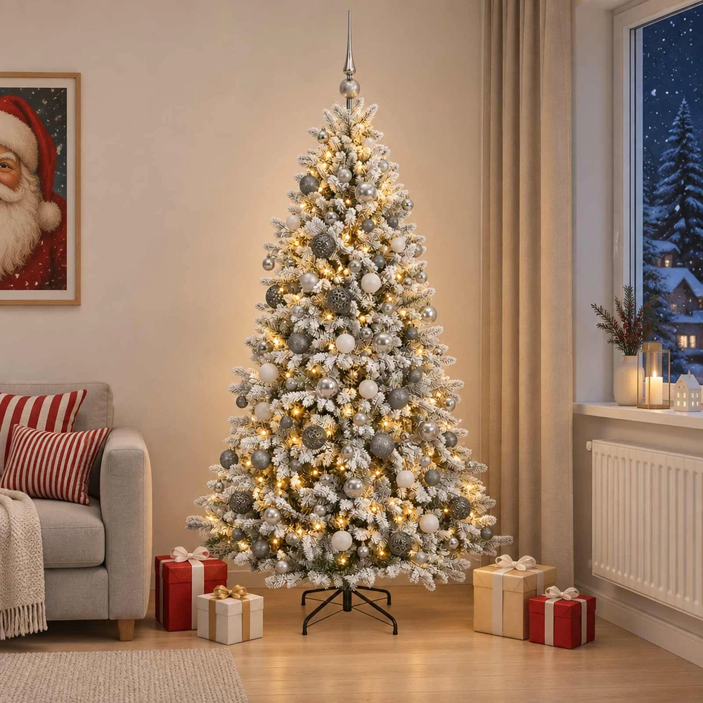 Dirbtinė Kalėdų eglutė su burbulais 240 cm 300 LED Šilta balta