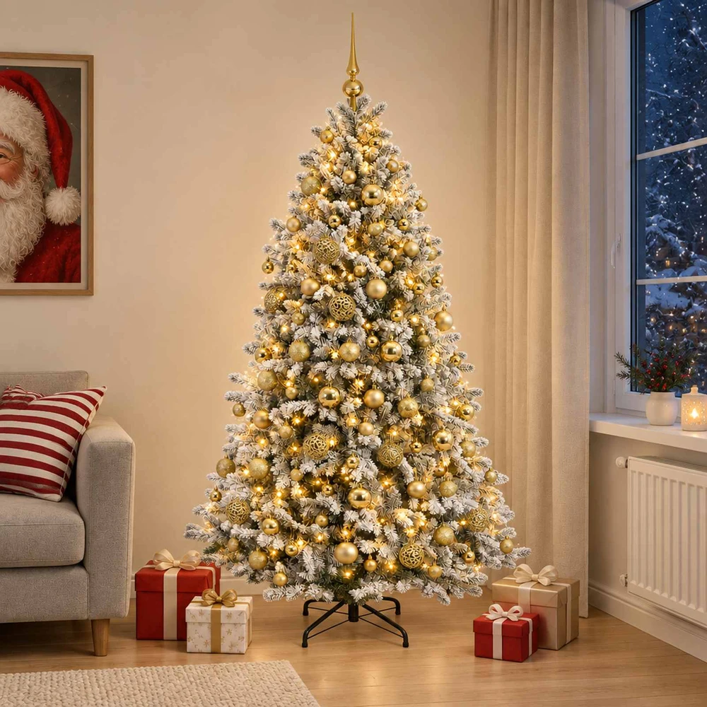 Dirbtinė Kalėdų eglutė su burbulais 240 cm 300 LED Šilta balta