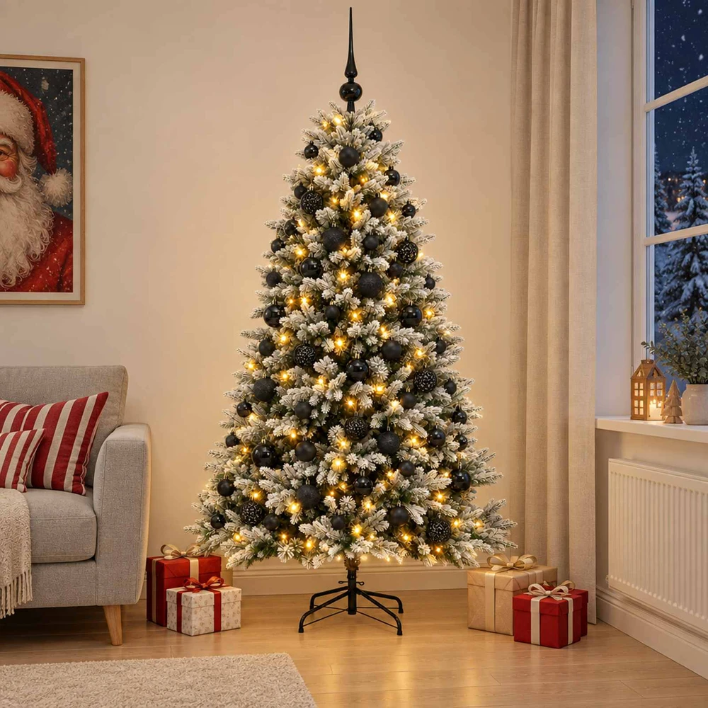 Dirbtinė Kalėdų eglutė su burbulais 240 cm 300 LED Šilta balta
