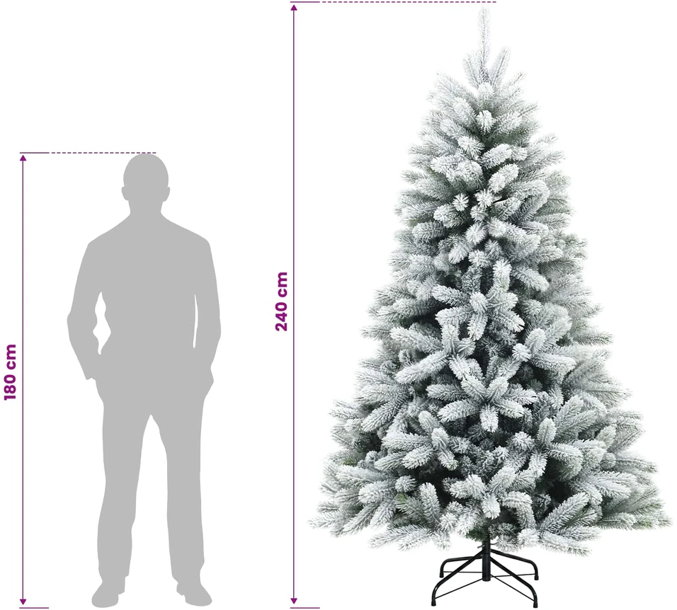 Dirbtinė Kalėdų eglutė su burbulais 240 cm 300 LED Šilta balta