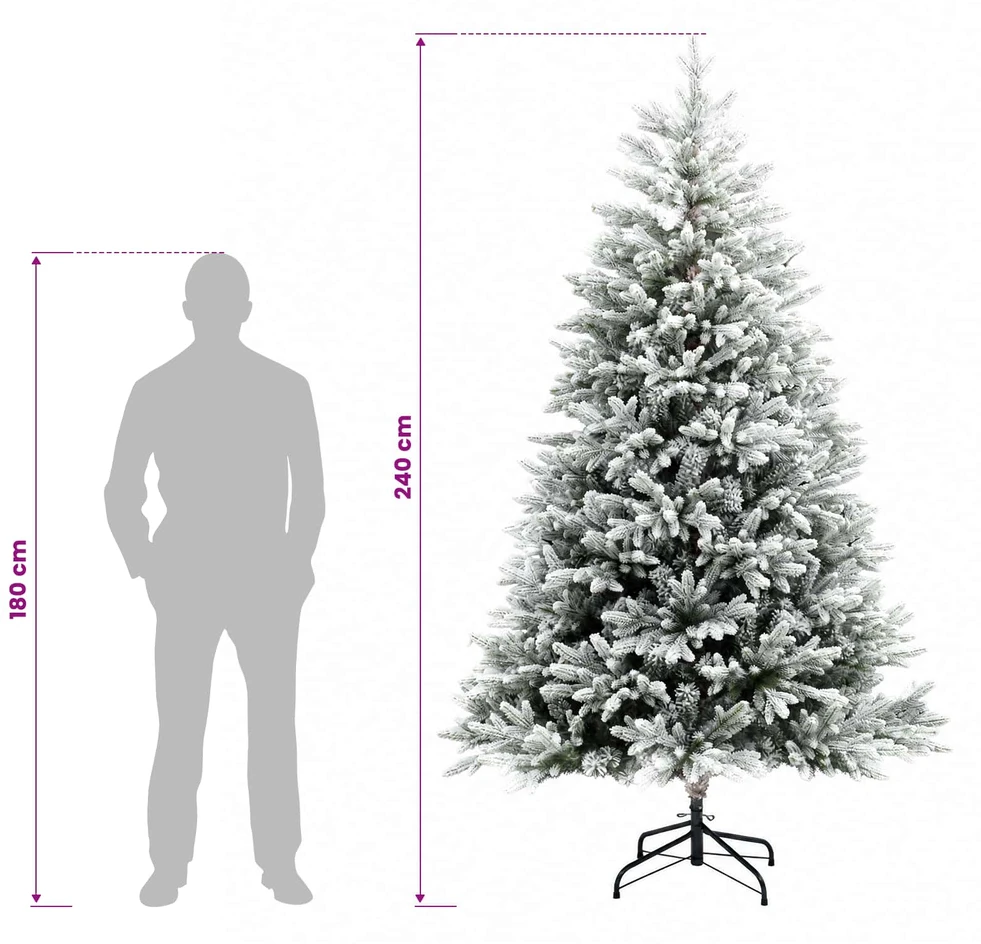 Dirbtinė Kalėdų eglutė su burbulais 240 cm 300 LED Šilta balta
