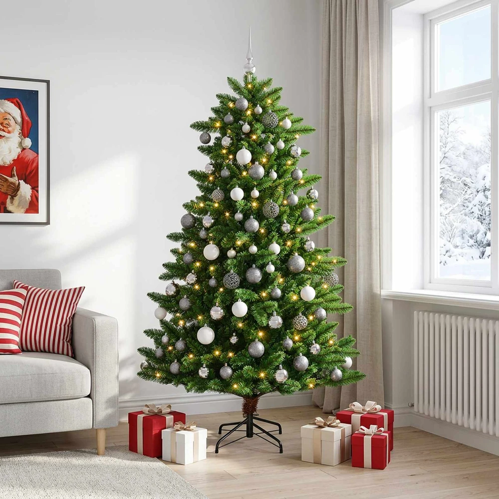 Dirbtinė Kalėdų eglutė su burbulais 240 cm 300 LED Šilta balta