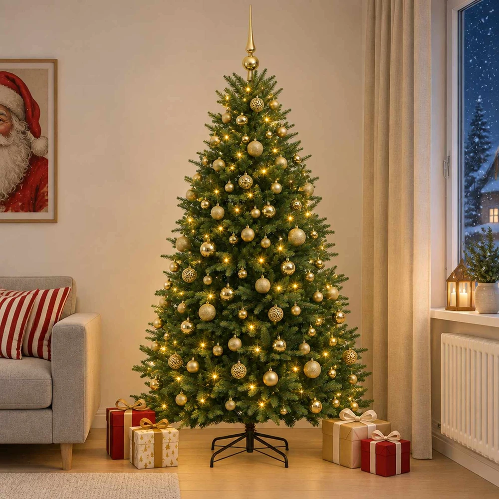 Dirbtinė Kalėdų eglutė su burbulais 240 cm 300 LED Šilta balta