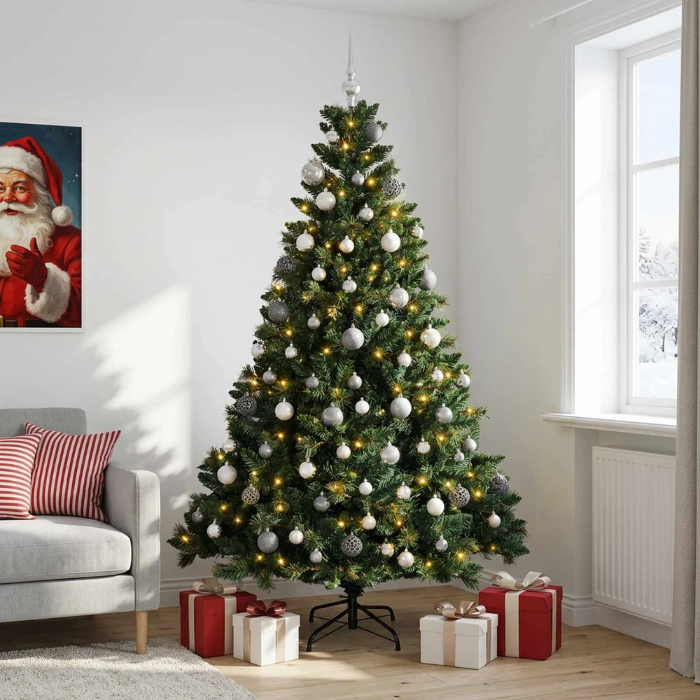 Dirbtinė Kalėdų eglutė su burbulais 240 cm 300 LED Šilta balta