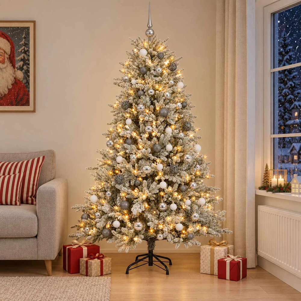 Dirbtinė Kalėdų eglutė su burbulais 240 cm 300 LED Šilta balta