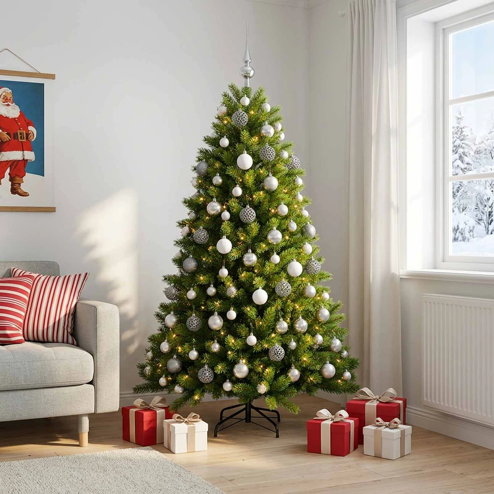 Dirbtinė Kalėdų eglutė su burbulais 240 cm 300 LED Šilta balta