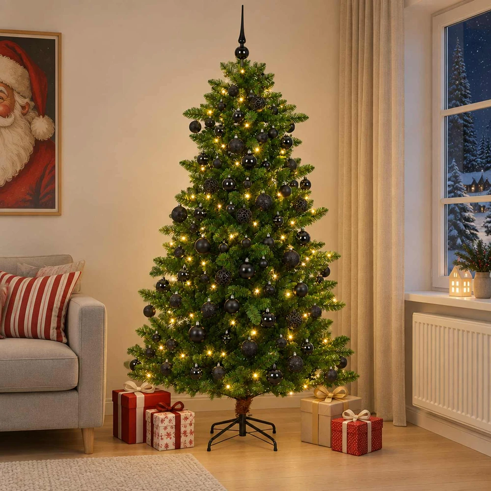 Dirbtinė Kalėdų eglutė su burbulais 240 cm 300 LED Šilta balta
