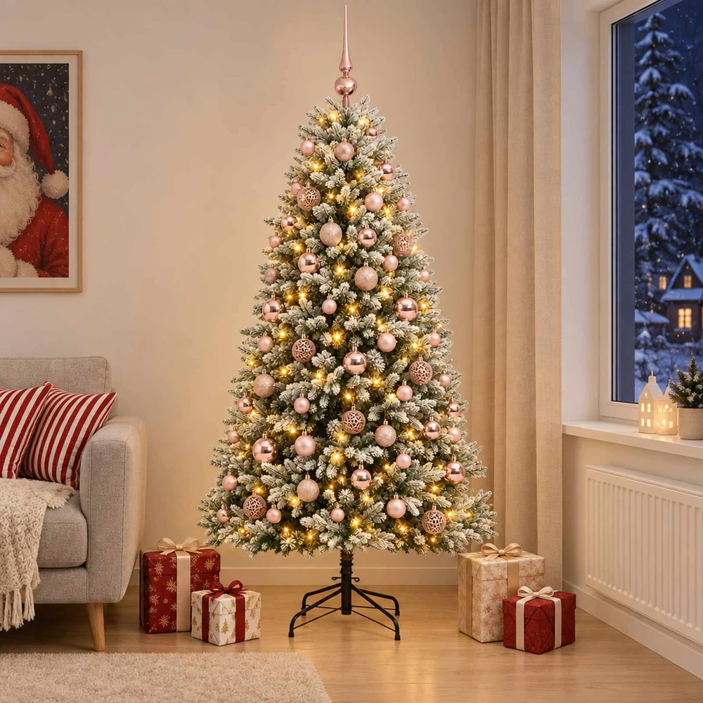 Dirbtinė Kalėdų eglutė su burbulais 240 cm 300 LED Šilta balta