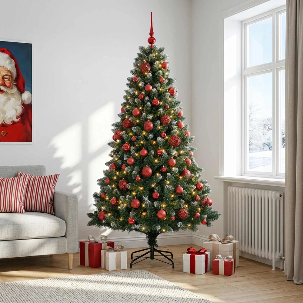 Dirbtinė Kalėdų eglutė su burbulais 240 cm 300 LED Šilta balta