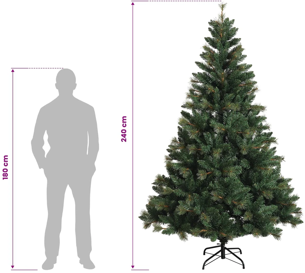 Dirbtinė Kalėdų eglutė su burbulais 240 cm 300 LED Šilta balta