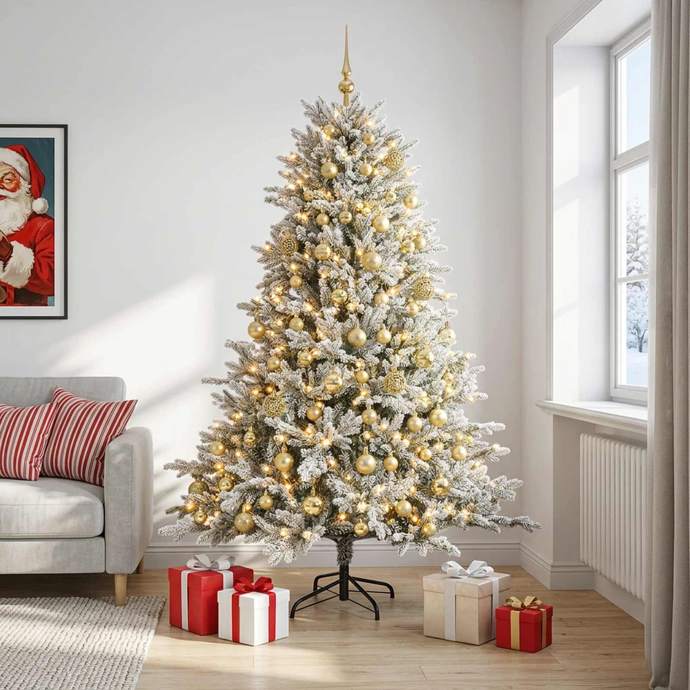 Dirbtinė Kalėdų eglutė su burbulais 240 cm 300 LED Šilta balta