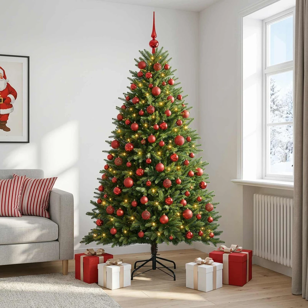 Dirbtinė Kalėdų eglutė su burbulais 240 cm 300 LED Šilta balta