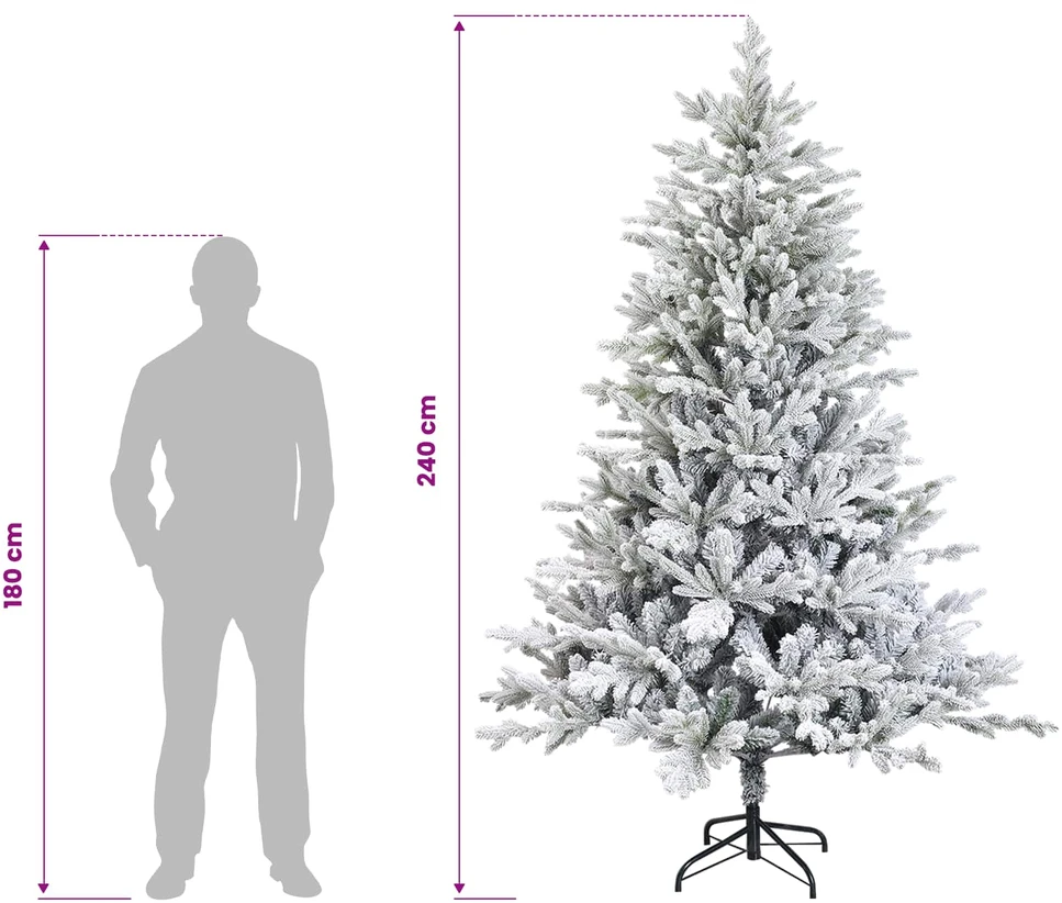 Dirbtinė Kalėdų eglutė su burbulais 240 cm 300 LED Šilta balta