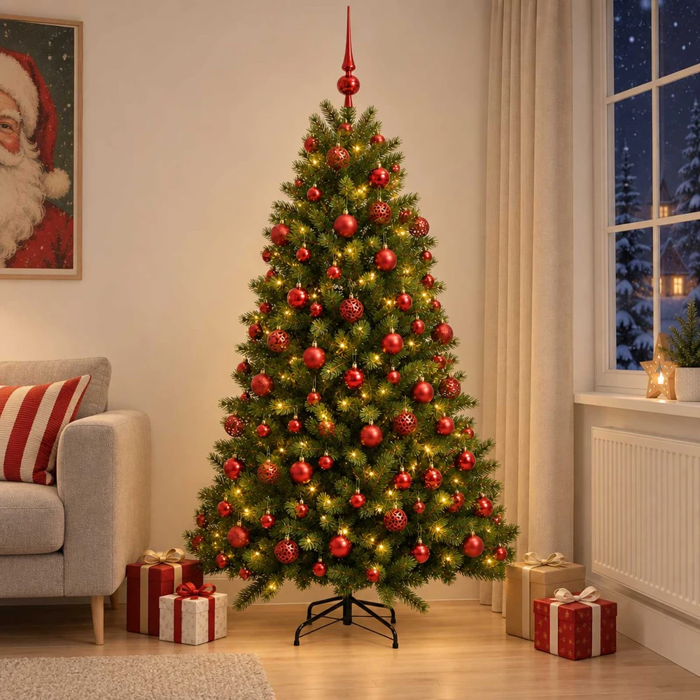 Dirbtinė Kalėdų eglutė su burbulais 240 cm 300 LED Šilta balta