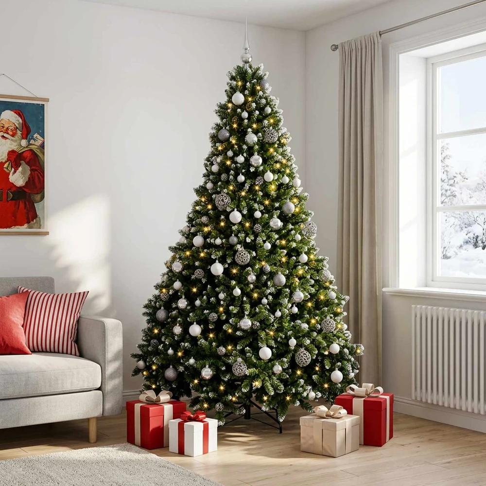 Dirbtinė Kalėdų eglutė su burbulais 270 cm 300 LED Šilta balta