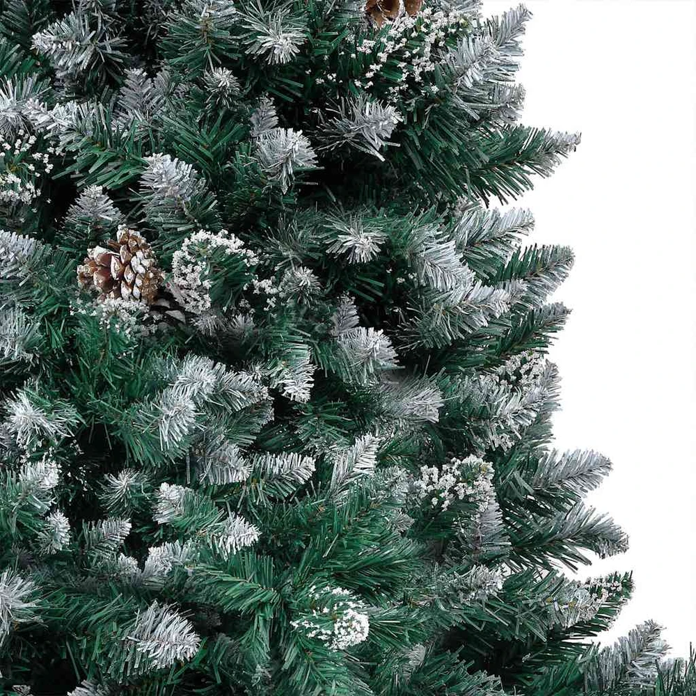 Dirbtinė Kalėdų eglutė su žaisliukais ir kankorėžiais, 210cm