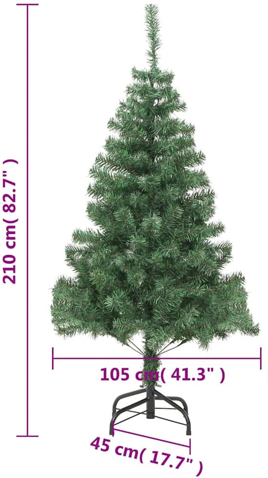 Dirbtinė Kalėdų eglutė su plieniniu stovu, 210cm, 910 šakų