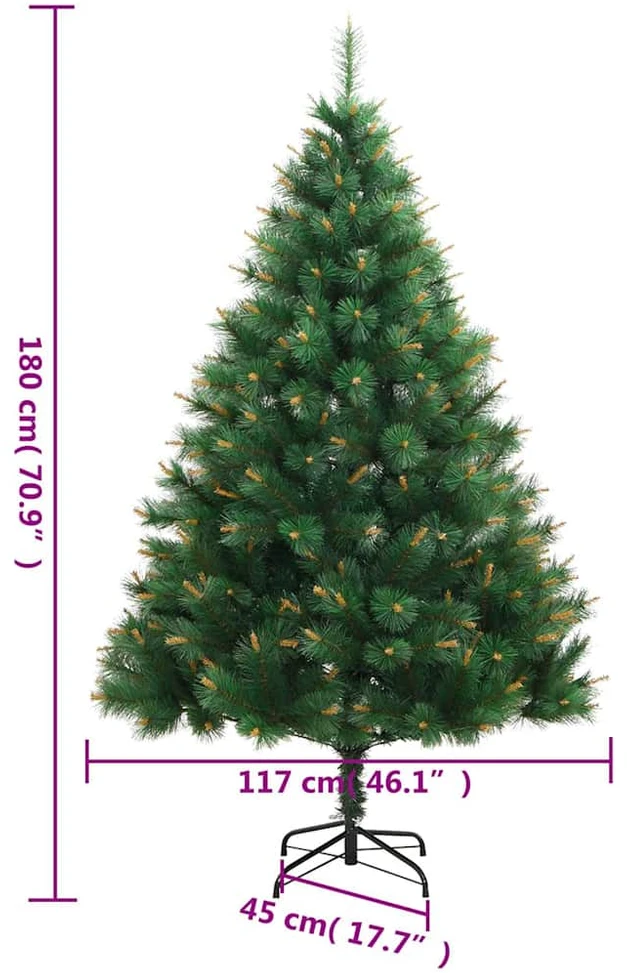Dirbtinė Kalėdų eglutė su šarnyrinėmis šakomis/stovu, 180cm
