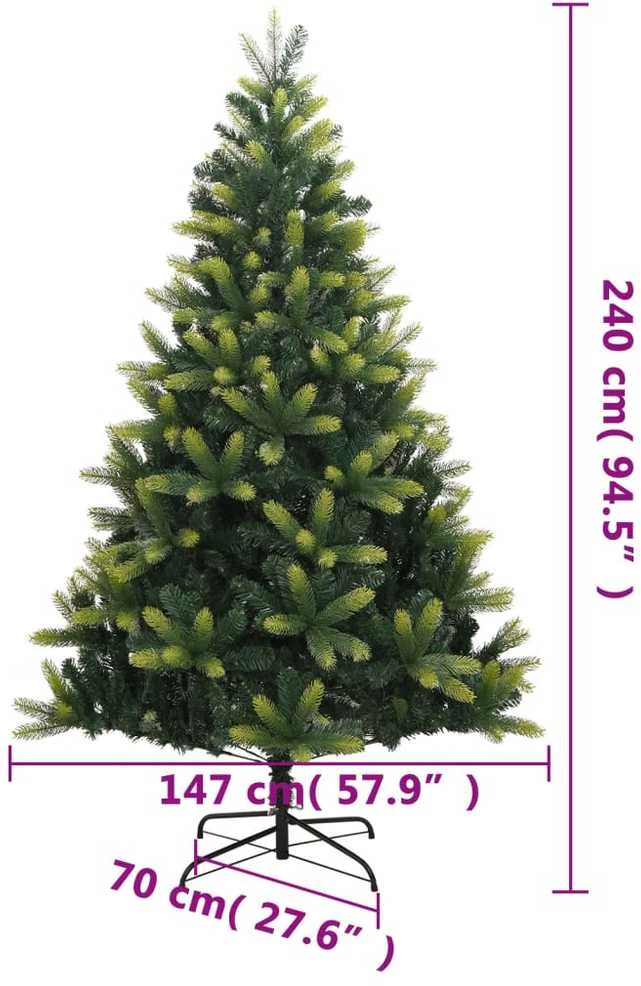 Dirbtinė Kalėdų eglutė su šarnyrinėmis šakomis/stovu, 240cm