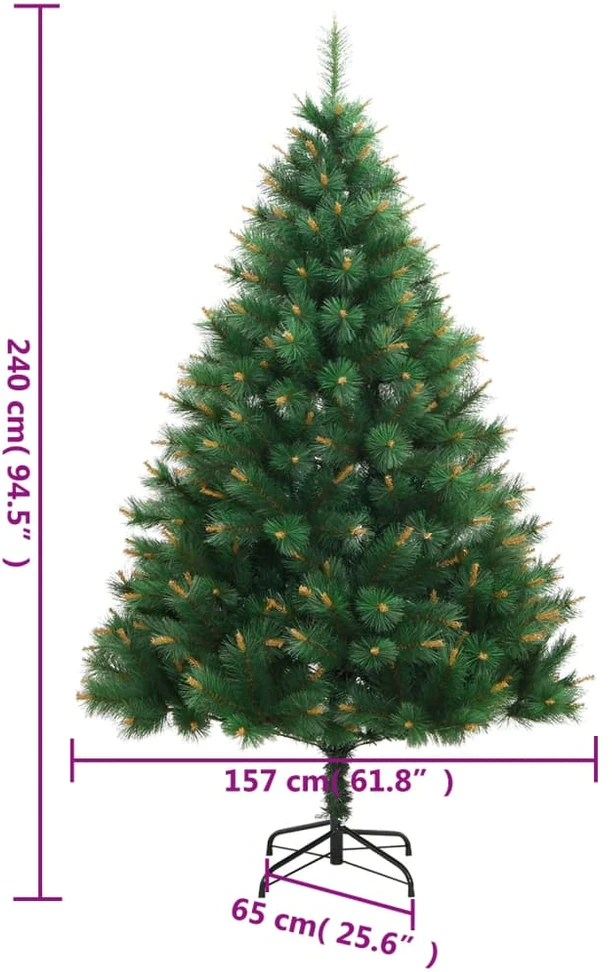 Dirbtinė Kalėdų eglutė su šarnyrinėmis šakomis/stovu, 240cm