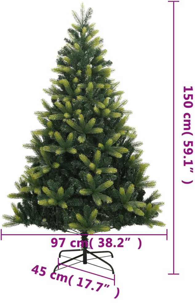 Dirbtinė Kalėdų eglutė su šarnyrinėmis šakomis/stovu, 150cm