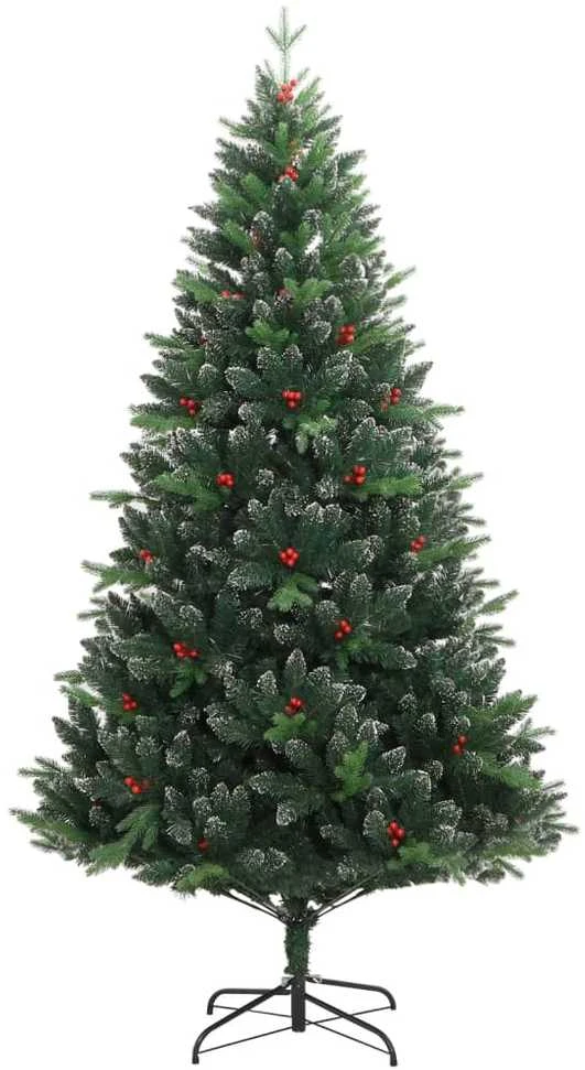 Dirbtinė Kalėdų eglutė su šarnyrinėmis šakomis/uogomis, 150cm