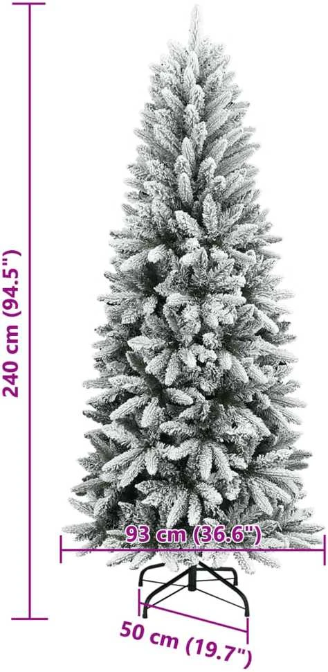 Dirbtinė Kalėdų eglutė su sniegu, 240cm, PVC ir PE