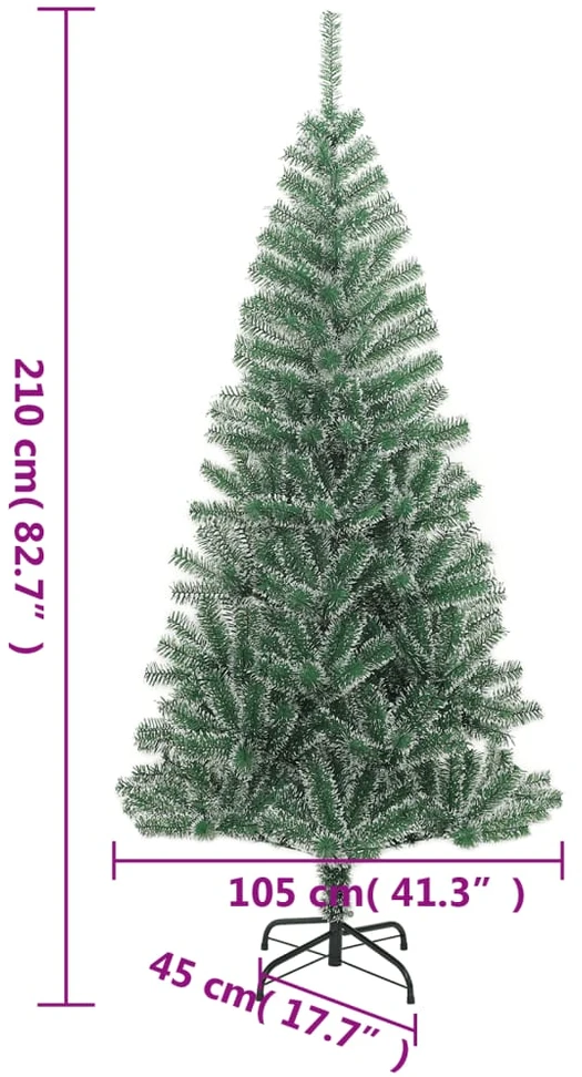 Dirbtinė Kalėdų eglutė su sniegu, žalios spalvos, 210cm