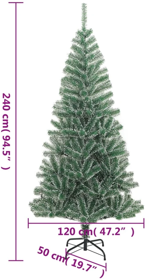 Dirbtinė Kalėdų eglutė su sniegu, žalios spalvos, 240cm